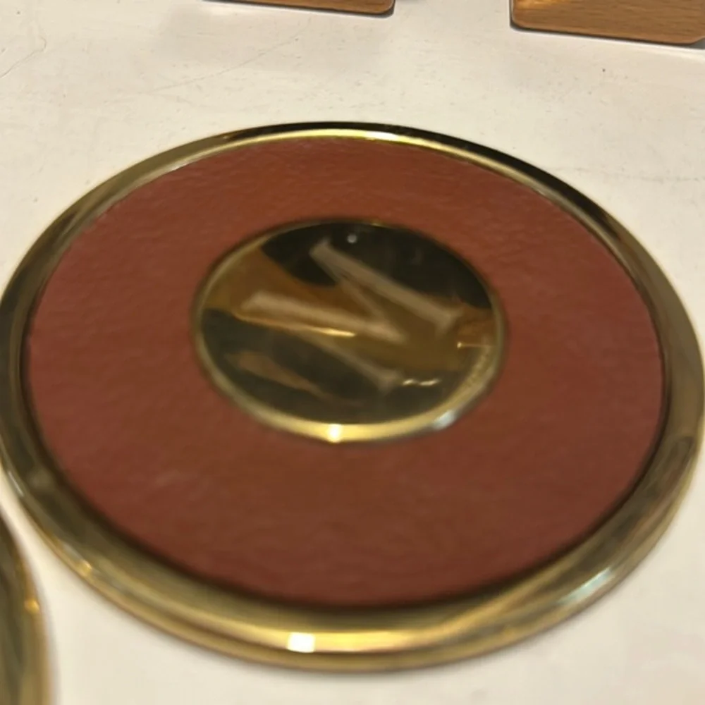 Coaster‎ Solid Brass & Leather Made in Spain Monogrammed M